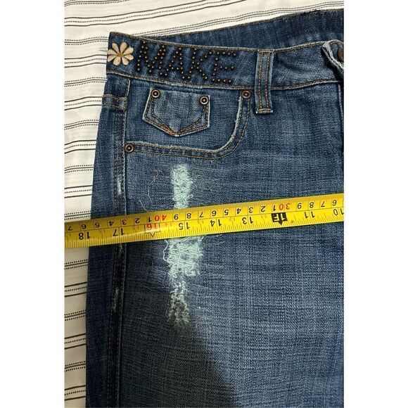 Y2K Frankie B Jeans Size 4, Inseam: 29 inches. Bootcut, Studded - Picture 6 of 11